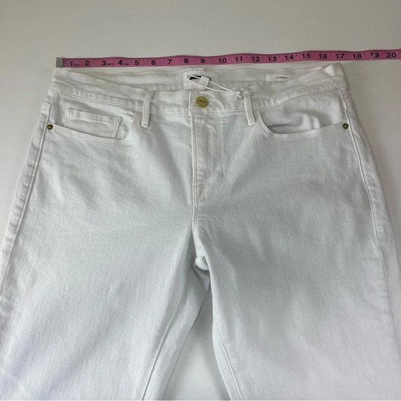 NEW Frame Le Garcon White Jeans Womens 29 Straight Leg Cotton Blend Stretch NWOT - Picture 9 of 12